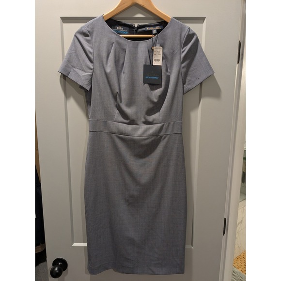 NWT $298 Brooks Brothers Reda Wool Performance Dress Sz 4 Fabric Woven in Italy